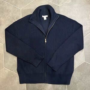 Athleta Wool Blend Zip-up Navy Cardigan